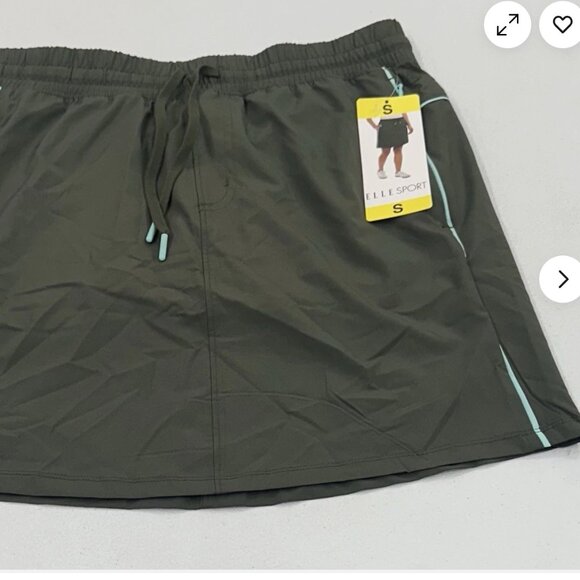 NWT Elle Sport Women's Inner Pockets Drawstring Lightweight Skort, Green, Size S - Picture 7 of 8